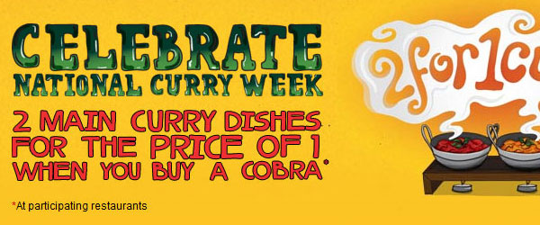 Cobra Beer - Two for One Curry image